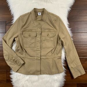 Cabi Khaki Tan Camp Jacket Button Up Style #5477